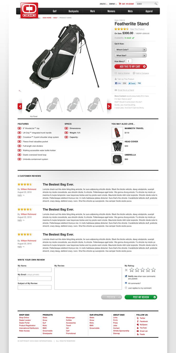Ogio Home Page