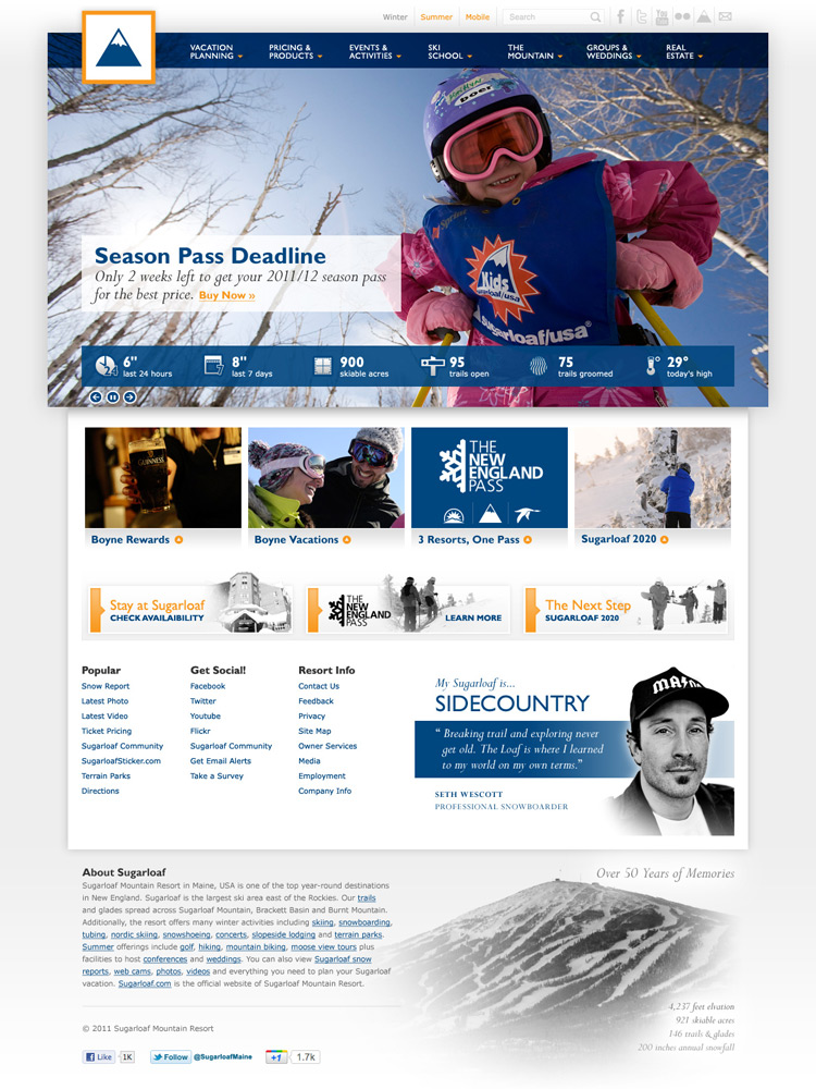 Sugarloaf.com in 2011/12