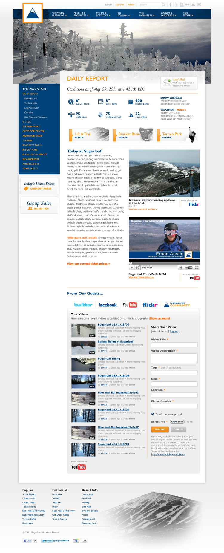 Sugarloaf.com in 2011/12